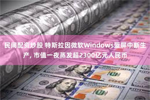 民间配资炒股 特斯拉因微软Windows蓝屏中断生产, 市值一夜蒸发超2300亿元人民币