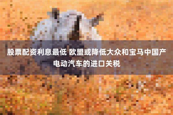 股票配资利息最低 欧盟或降低大众和宝马中国产电动汽车的进口关