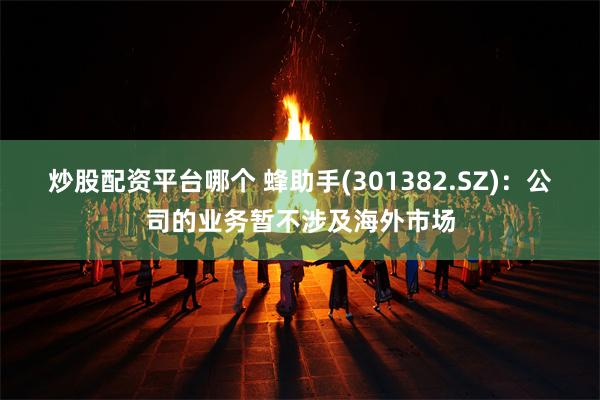 炒股配资平台哪个 蜂助手(301382.SZ)：公司的业务暂