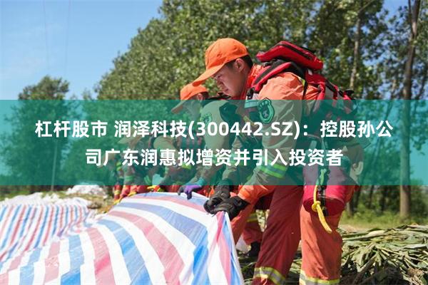 杠杆股市 润泽科技(300442.SZ)：控股孙公司广东润惠